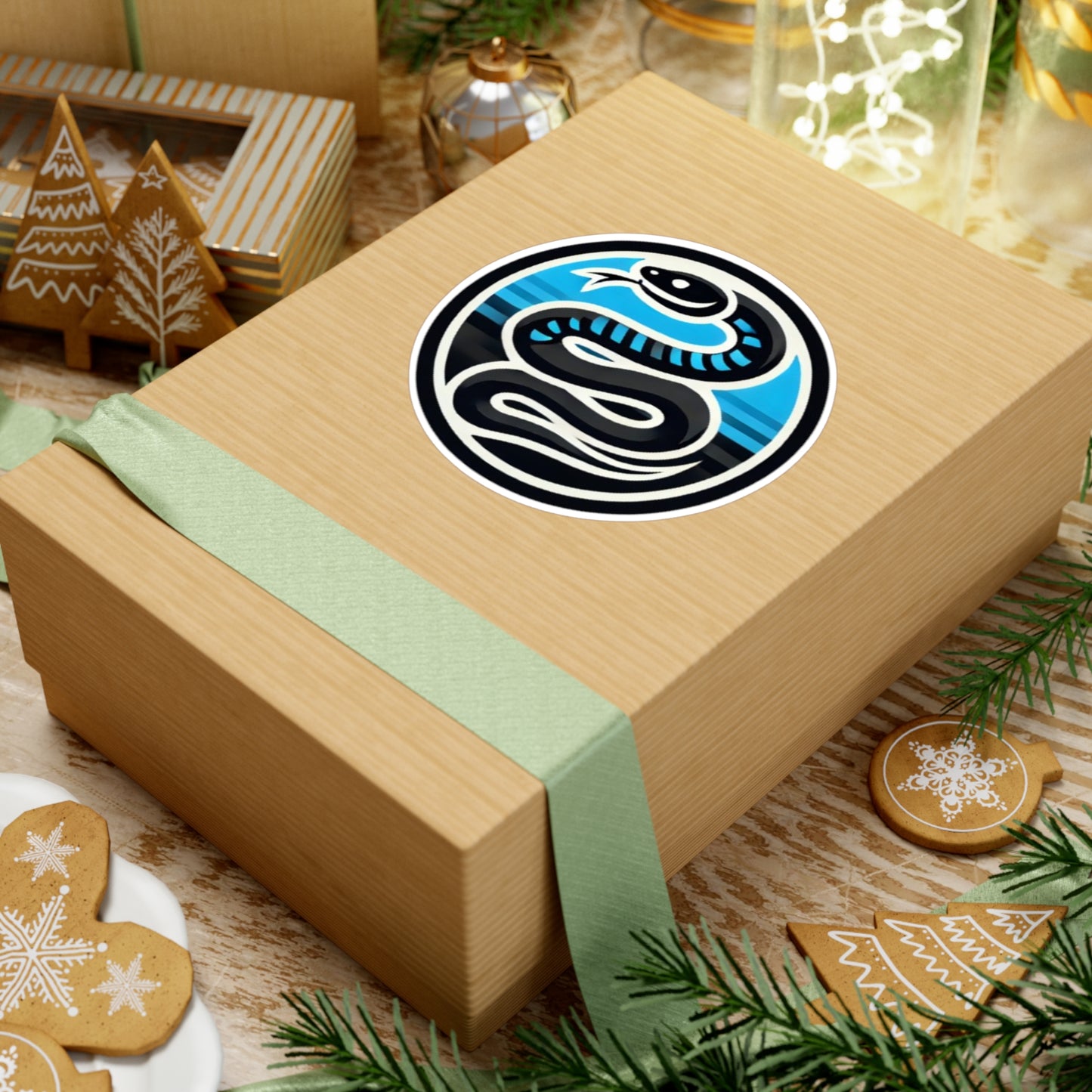 Sticker Serpente Nero-Azzurro