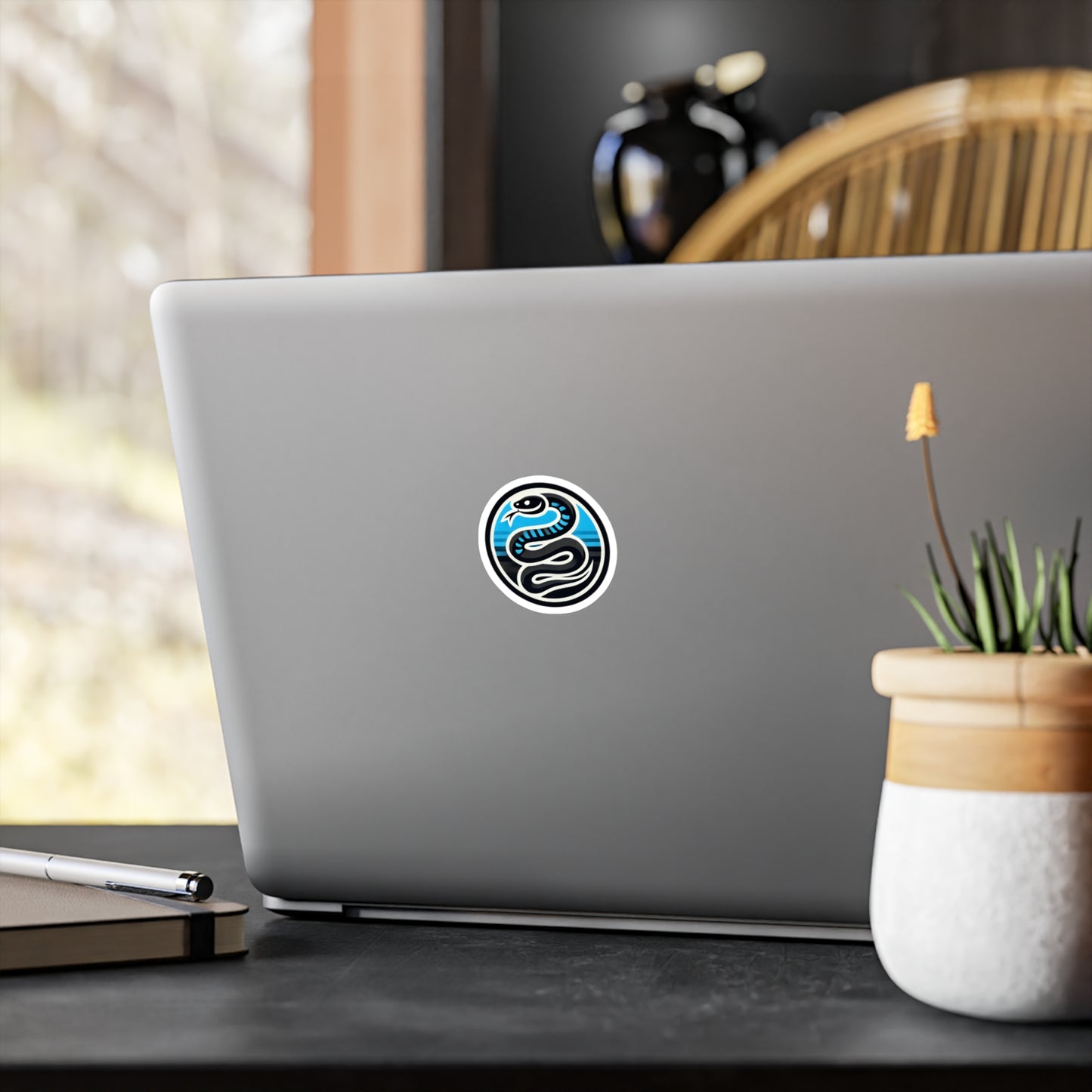 Sticker Serpente Nero-Azzurro