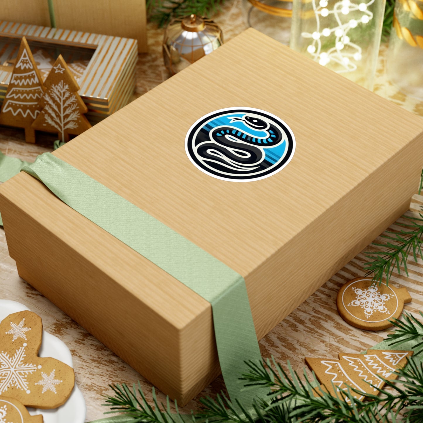 Sticker Serpente Nero-Azzurro
